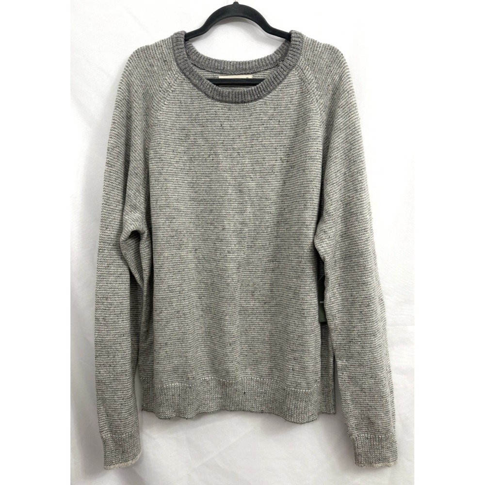 NWT‎ Mutual Weave Gray Flecked Crewneck Long Sleeve Knit Sweater Mens Size XXL
